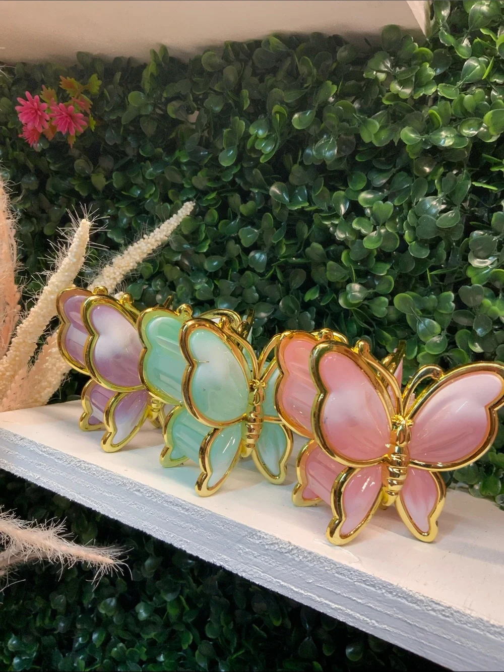 Set of 3 Butterfly Hair Claw Clip - Mint Green, Lavender, Blush Pink